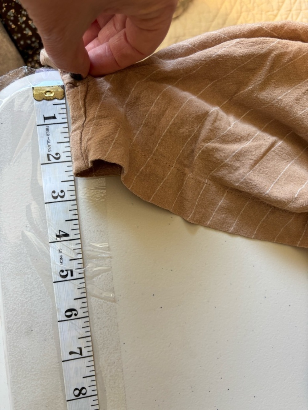 Lulus Paperbag High Waist Shorts Brown Size Large PinStripe Tie Belt Lightweight - Picture 9 of 10